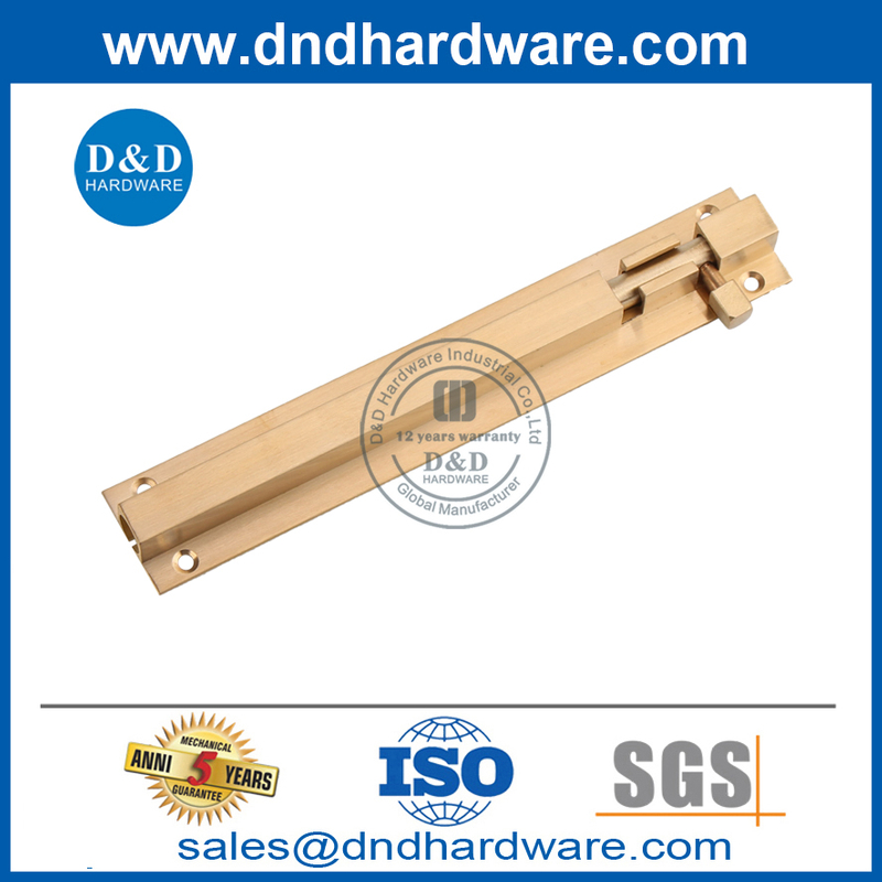 Satin Pvd Security Brass Tower Bolt Block Adware для Doors-DDB016