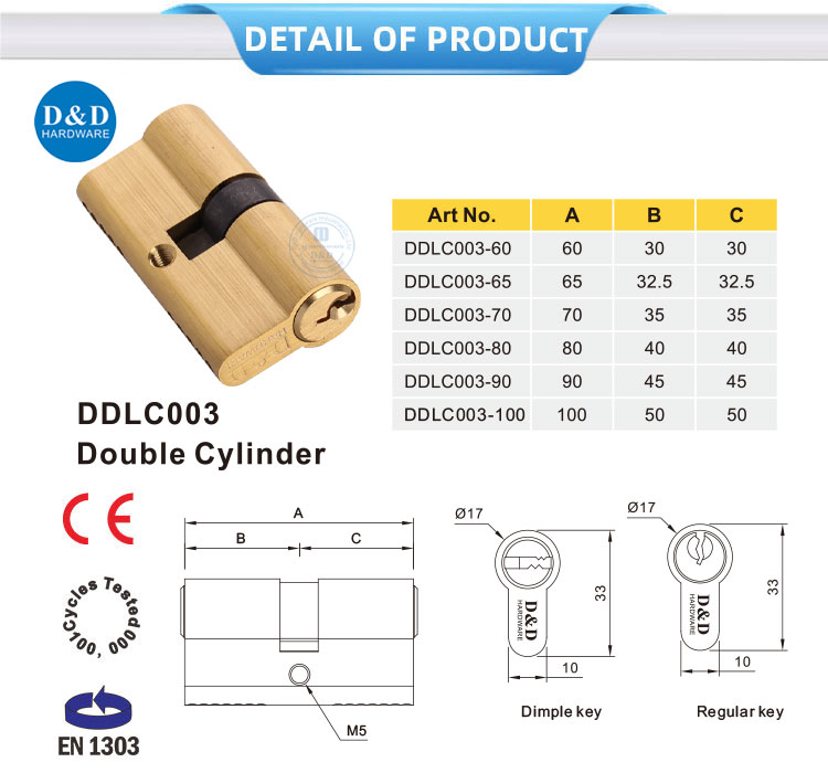 Mortice Lock Brass Cylinder 
