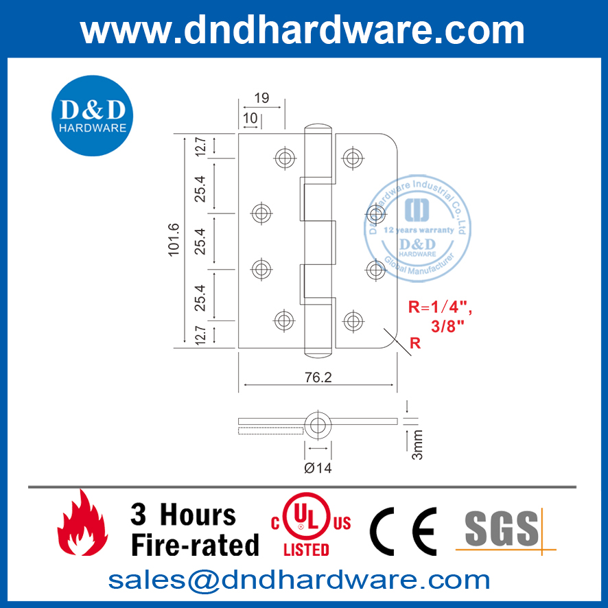 SS One Round Corner One Square Угловая дверная петля-DDSS010