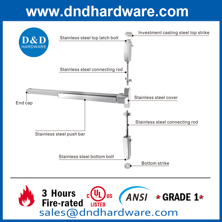 SS304 UL ANSI Пожарное аварийное выходное устройство-DDPD004