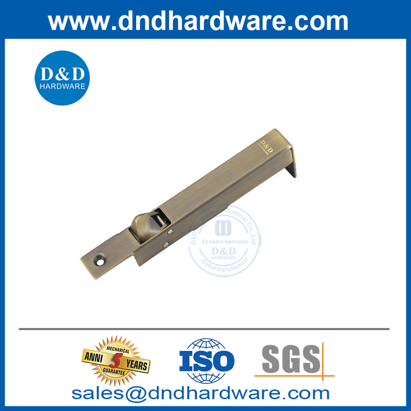 Античный латунный класс SS304 Spring Sinistrad Automatic Flush Bolt-DDB023