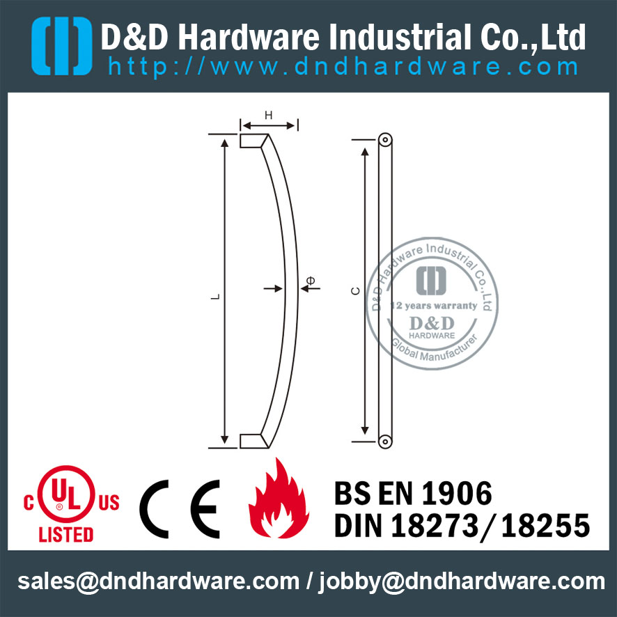 Нержавеющая сталь класса 316 PSS Pull Handle для внутренней душевой двери DDPH013