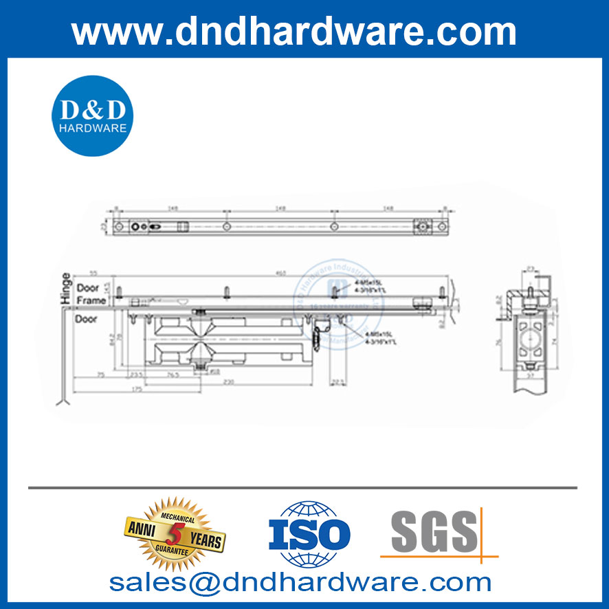 Дверь медленная алюминиевая сплава скрыта скользящая дверь ближе к DDDC049