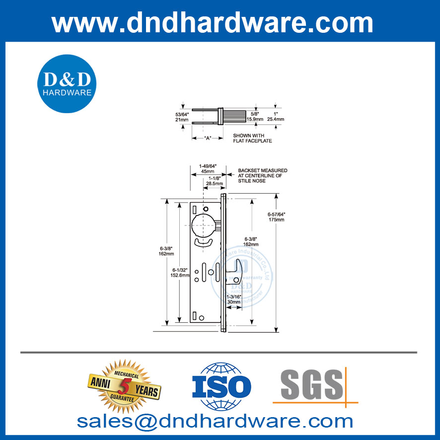 Набор тупика крючков из нержавеющей стали с Mortice Key Cylinders-DDML042