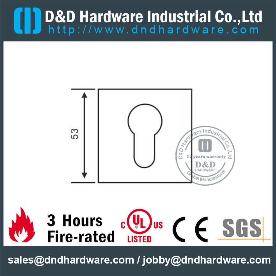 Нержавеющая сталь 316 квадратная накладка с замочной скважиной для металлических дверей-DDES002