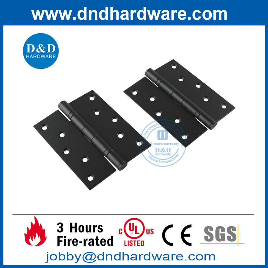 SS304 5x4x3,0 мм огнестойкая черная отделка 2 шарнирные дверные петли на шариковых подшипниках для деревянной двери -DDSS005