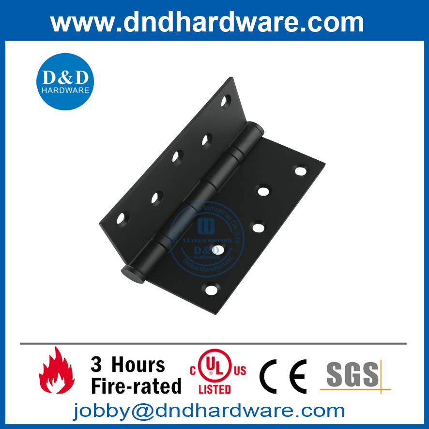 SS304 5x4x3,0 мм огнестойкая черная отделка 2 шарнирные дверные петли на шариковых подшипниках для деревянной двери -DDSS005