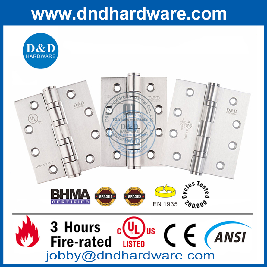 ANSI / BHMA GRADE 2-SS316 UL 2BB Дверная петля для тяжелых условий эксплуатации - 4,5x4x3,4 мм