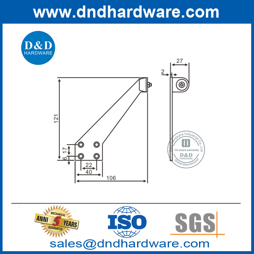 Специальная конструкция из нержавеющей стали, дверная рама, установленная на дверной стопор-DDDS026