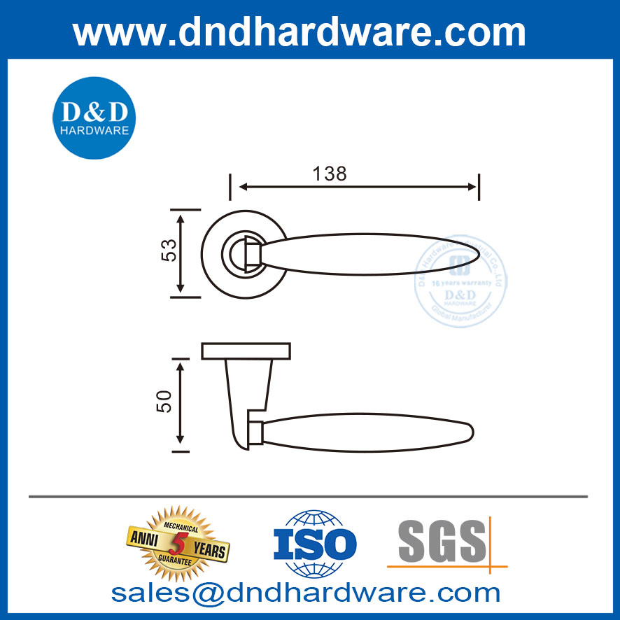 Служба внутренних дверных ручек из нержавеющей стали для металлической двери-ddsh033