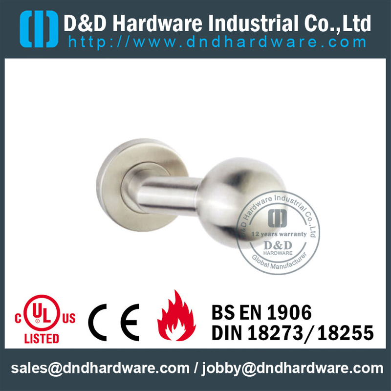 Нержавеющая сталь 304 Mitred Ball Brushed Nickel Door Ручка для одной офисной двери -DDTH032