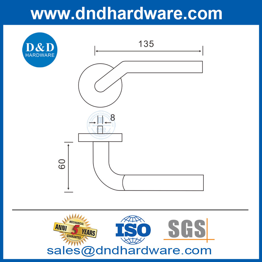 Проходная ручка дверной двери Лучшие внутренние дверные ручки DDTH015