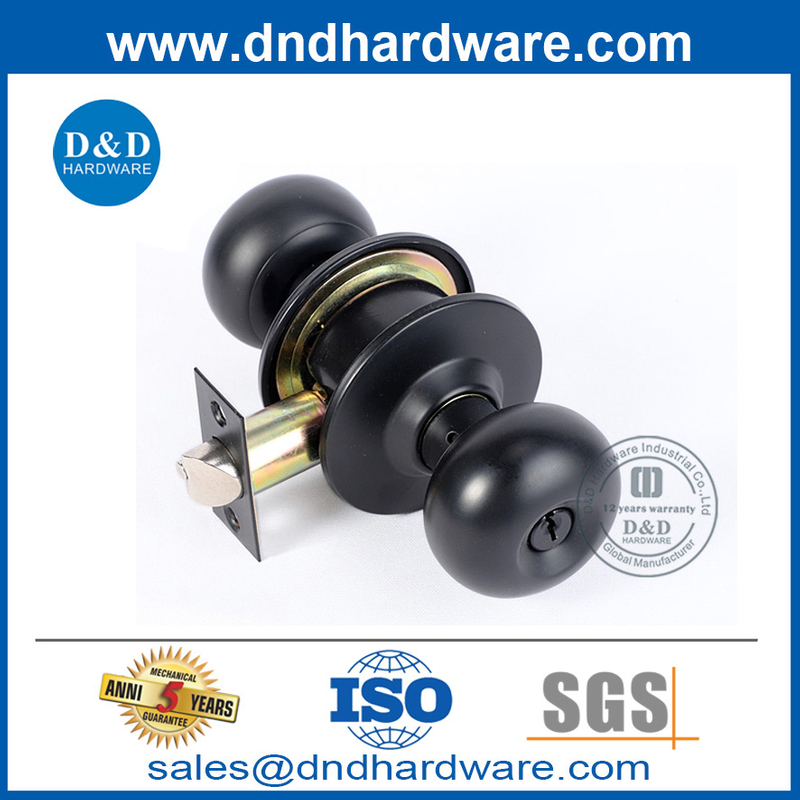 Цинк сплав Matt Black Ball Type Door Lock для внешней двери-ddlk068