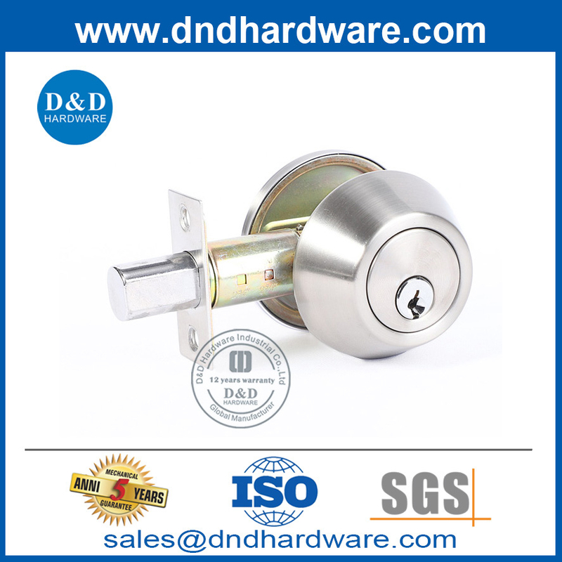 Круглый тип цинк сплав Серебряный Цветовая дверная ручка Lock Deadbolt-Ddlk024
