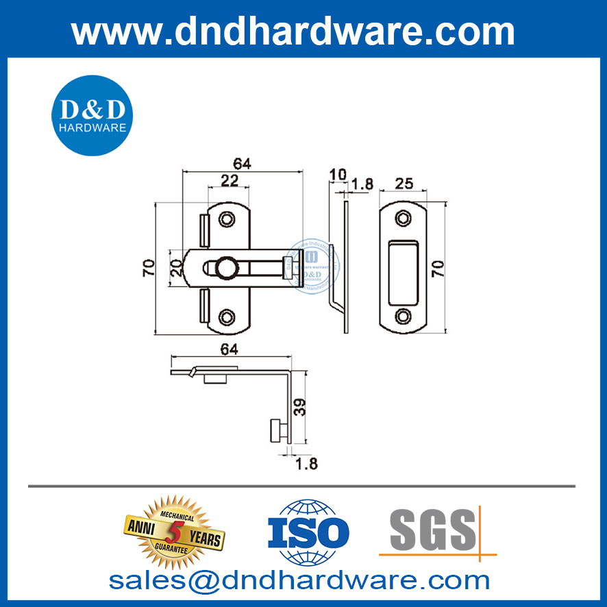 Crank Type Hotel Home Security Guard Lock in Material Ddg015 из нержавеющей стали DDDG015