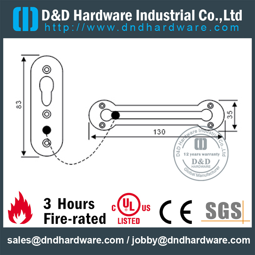Цинковый сплав Защитная дверная цепочка для внутренних деревянных дверей -DDDG003