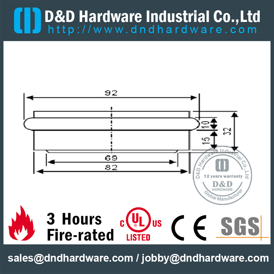 Нержавеющая сталь с плоской напольной дверной пробкой с резиновым кольцом для деревянной двери DDDS049
