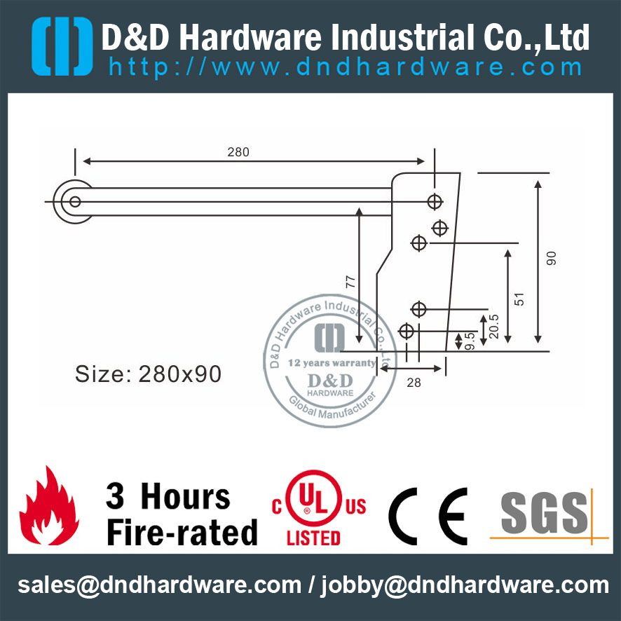 Аппаратный дверной координатор SS304 - DDDR002-B